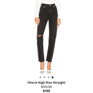Agolde Cherie high rise straight black jeans